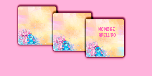 ETIQUETAS PERSONALIZADAS STITCH & ANGELA CUADRADA