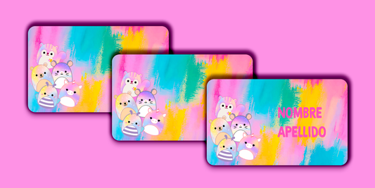 ETIQUETAS PERSONALIZADAS SQUISHMALLOW RECTANGULAR