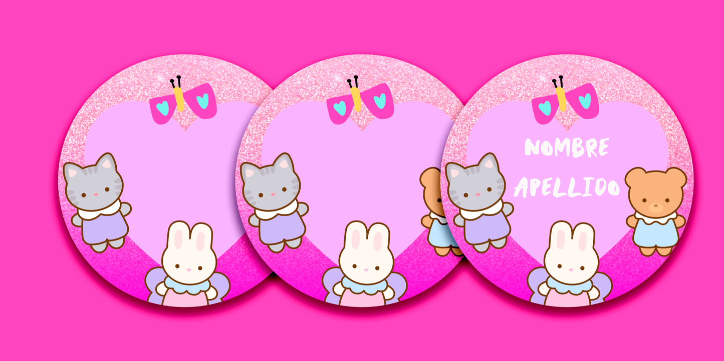 ETIQUETAS PERSONALIZADAS TERNURINES REDONDA