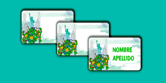 ETIQUETAS PERSONALIZADAS TORTUGAS RECTANGULAR