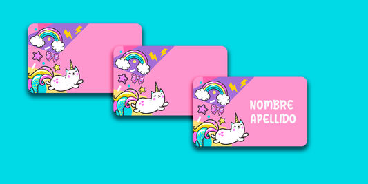 ETIQUETAS PERSONALIZADAS UNICORNIO Y RECTANGULAR