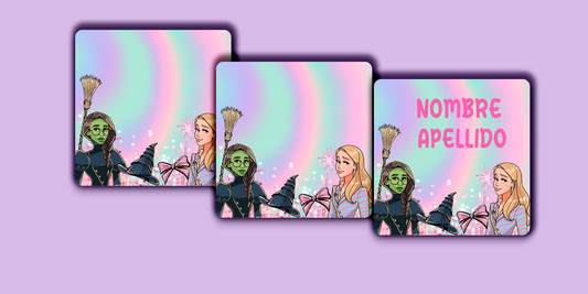 ETIQUETAS PERSONALIZADAS WICKED CUADRADA