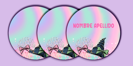 ETIQUETAS PERSONALIZADAS WICKED REDONDA