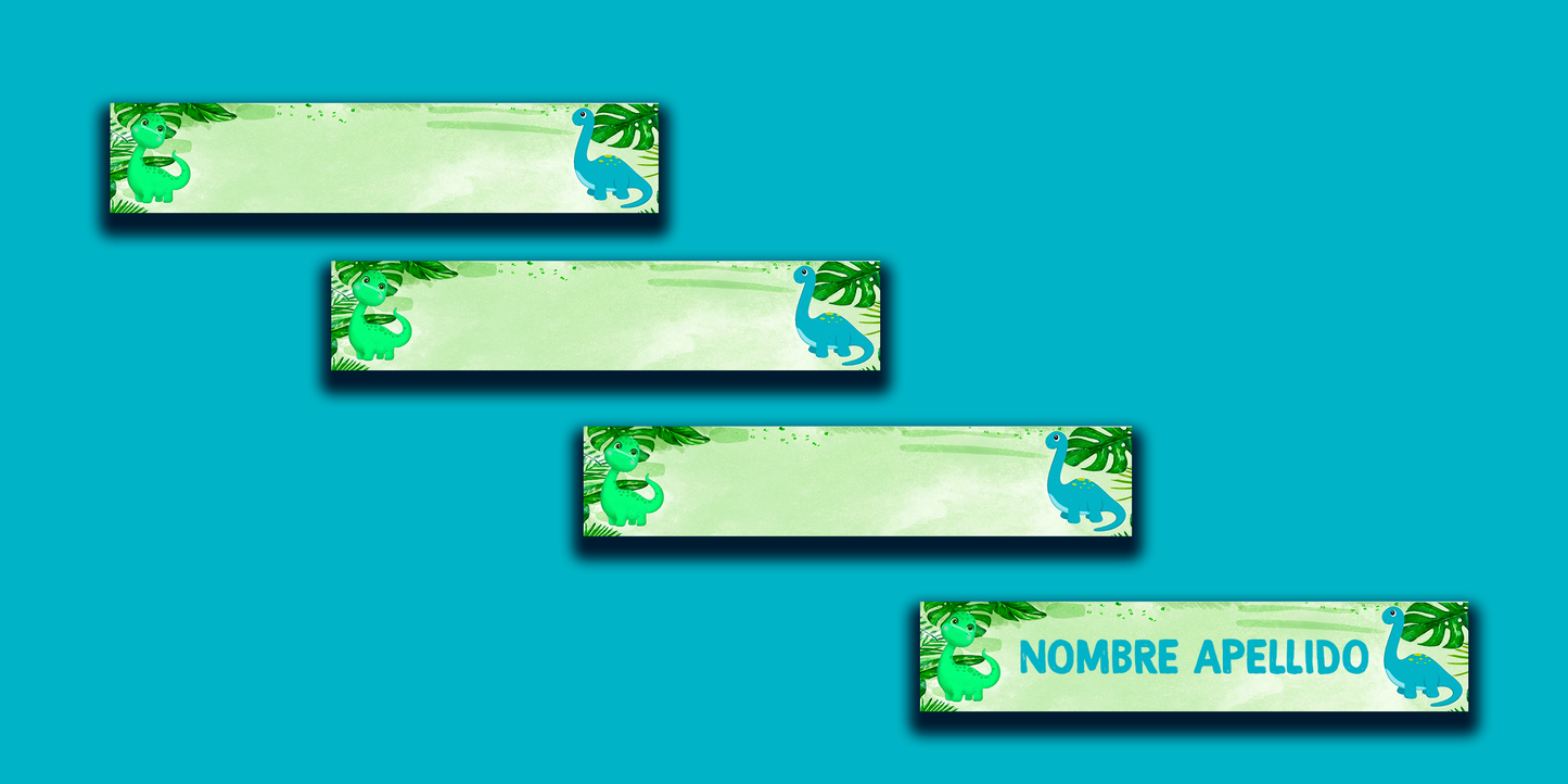ETIQUETAS PERSONALIZADAS DINOSAURIO LAPIZ