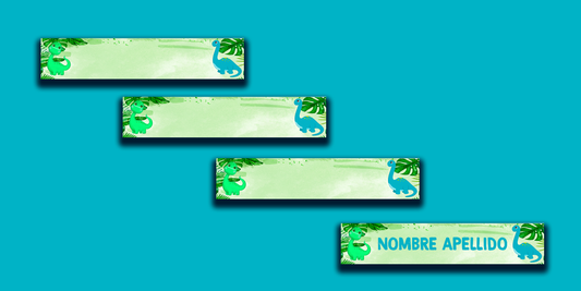 ETIQUETAS PERSONALIZADAS DINOSAURIO LAPIZ
