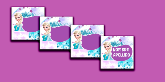 ETIQUETAS PERSONALIZADAS ELSA CUADRADA