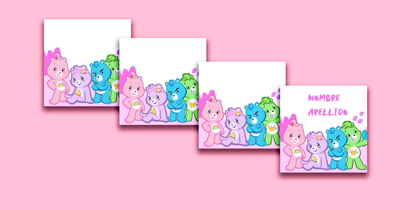 ETIQUETAS PERSONALIZADAS OSITOS CUADRADA